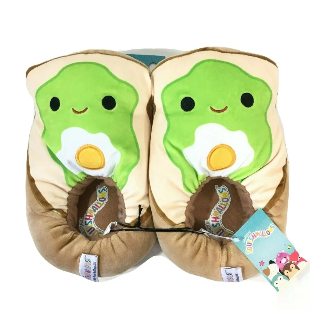 Squishmallows Girls Slippers Avocado Toast Size 2-3 Green
